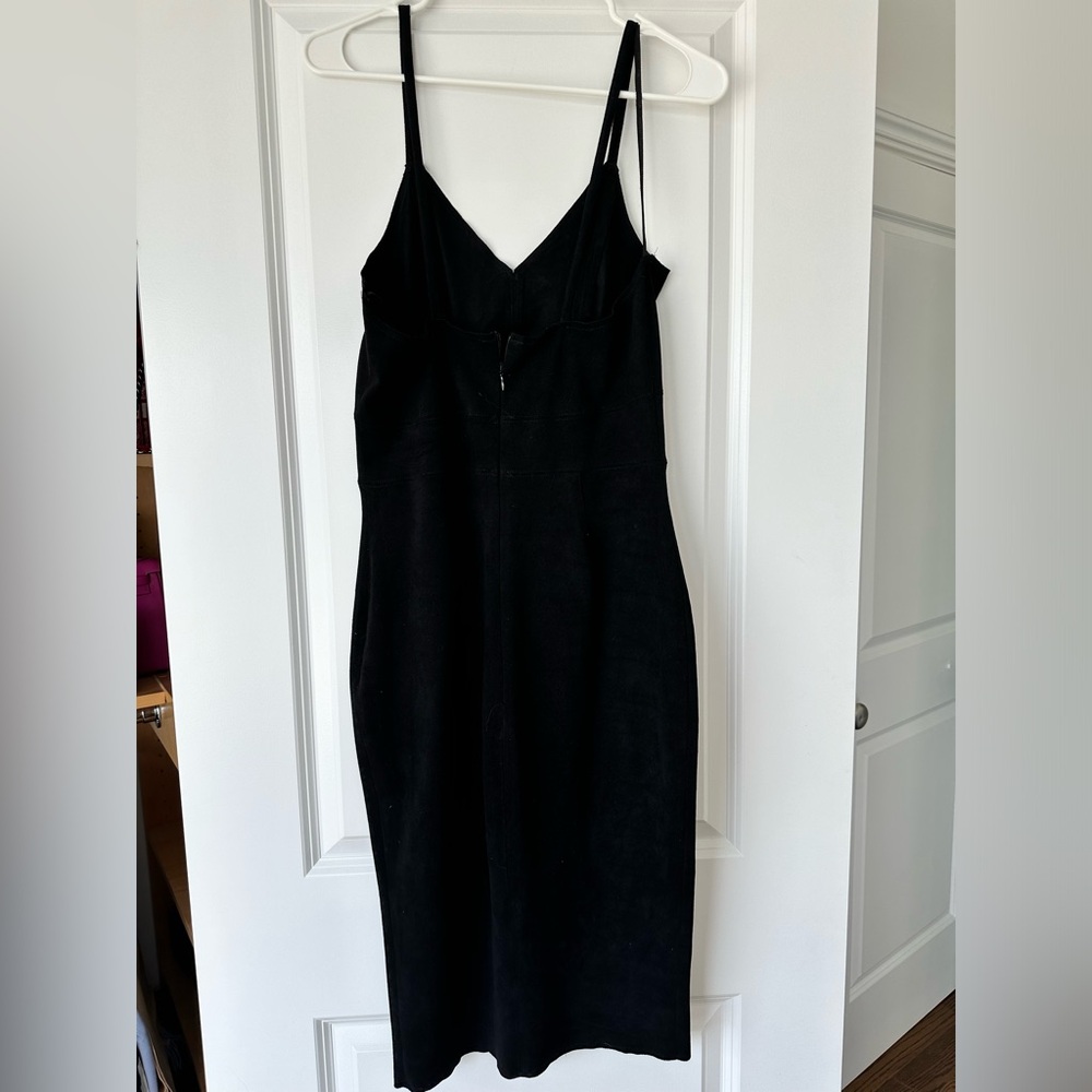 New Friends Colony Black vegan Suede dress